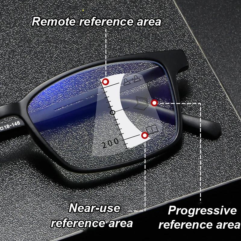 New Retro Business Progressive Multifocal Presbyopia Glasses Anti Blue Light Presbyopia Glasses Unisex Bifocal Eyewear
