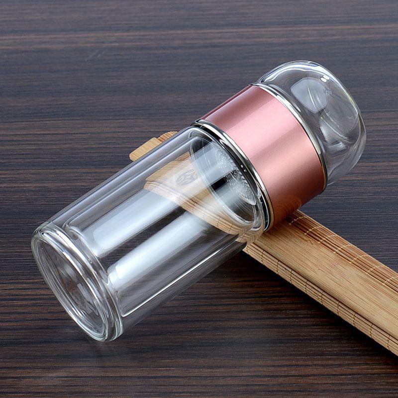 Tea-Water Separation Tea Cup Easy To Clean Glass with Double-layer Tea Infuser Water Cup Suitable for Office Outdoor Travel420ML