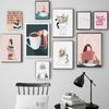 Funny Girl Reading Cocktail Coffee Posters Coffee Art Print Nordic Wall Art Canvas Painting Pictures Kitchen Cafe Bar Home Decor