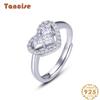 Tancise Women Classic 925 Sterling Silver Zircon Ring Ladies Jewelry Wedding Promise Party Gift