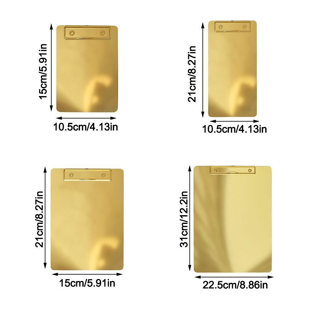 Hard Test Paper Storage Folder Stainless Steel Writing Pad Document Filing Organizer  Restaurant