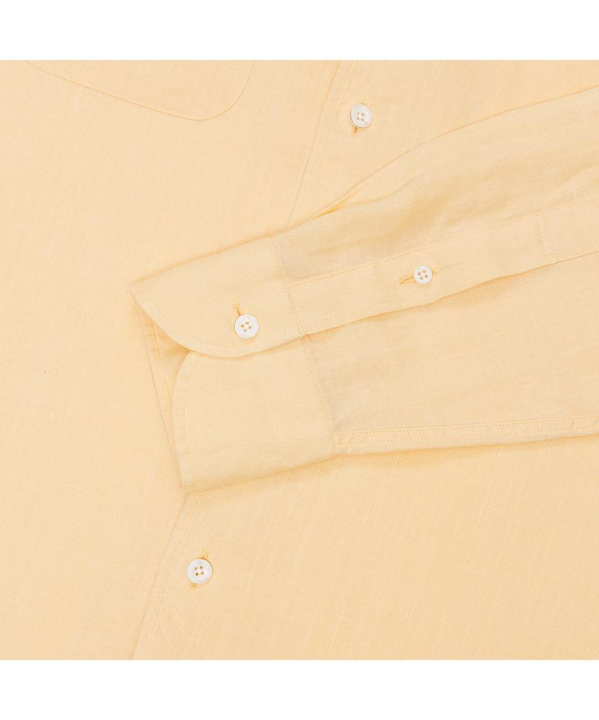 PRODESHIRT [Полуоверсайз] Кубинская льняная рубашка с открытым воротником (Мед)