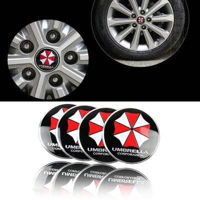 4 шт./компл., 56,5 мм, 2,2 дюйма, биологическая опасность, Resident Evil Umbrella Corporation, логотип, автомобильный значок, центр колеса, крышка ступицы, наклейки, наклейки