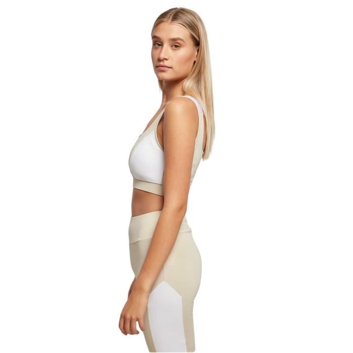 Brassière Femme Urban Classics Color Block - Beige/blanc - M