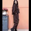 Plus Velvet Thickened Casual Suit Women's Autumn and Winter Fashion Super Thick Warm Short Jacket Harem Pants Two-piece Suit
