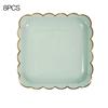 8pcs Stamping Disposable Tableware Happy Birthday Party Decor Kid Wedding Birthday Disposable Tableware Paper Plate