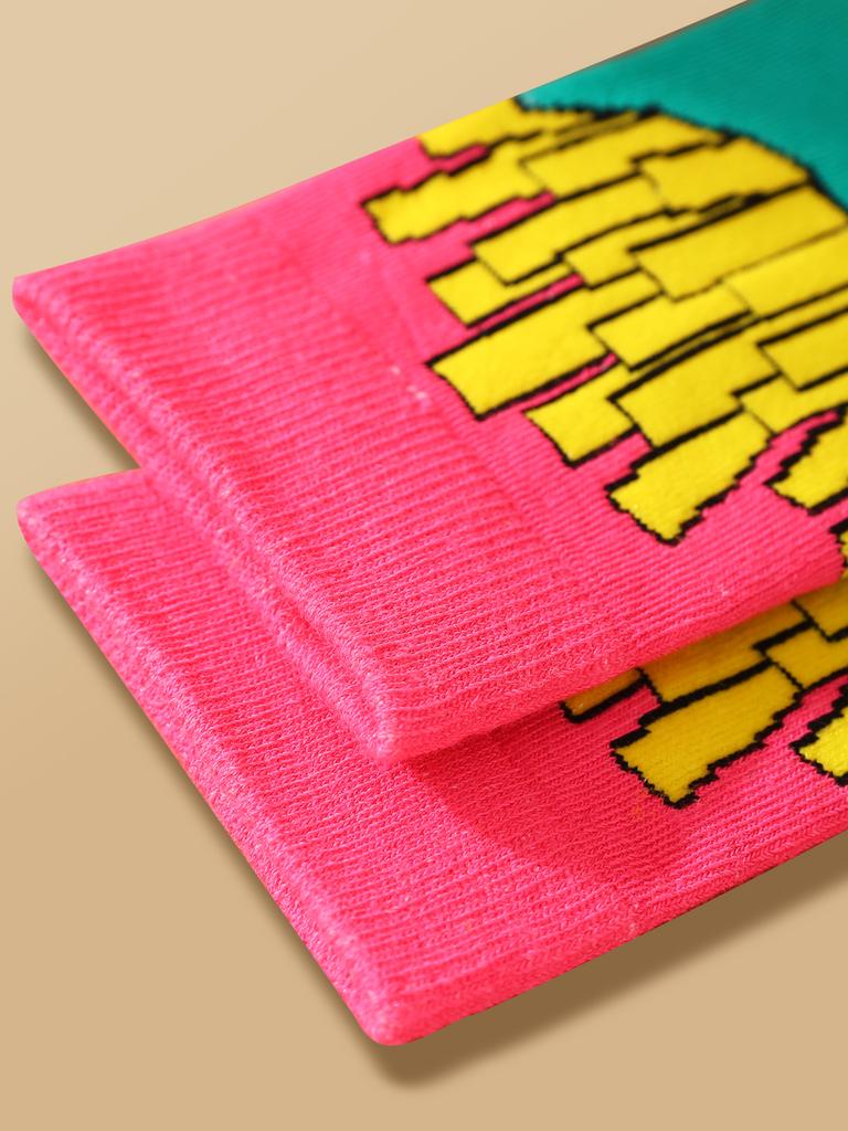 1 пара унисекс носков до середины икры с оригинальным дизайном картофеля фри, уникальный и интересный праздничный подарок. Подходит для Пасхи