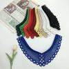 Grid Fake Collar, Water-Soluble Embroidery, Hand-Sewn Nail Beads, Embroidery, Women'S Clothing, White, Fashion Trend, Fake Collar.
