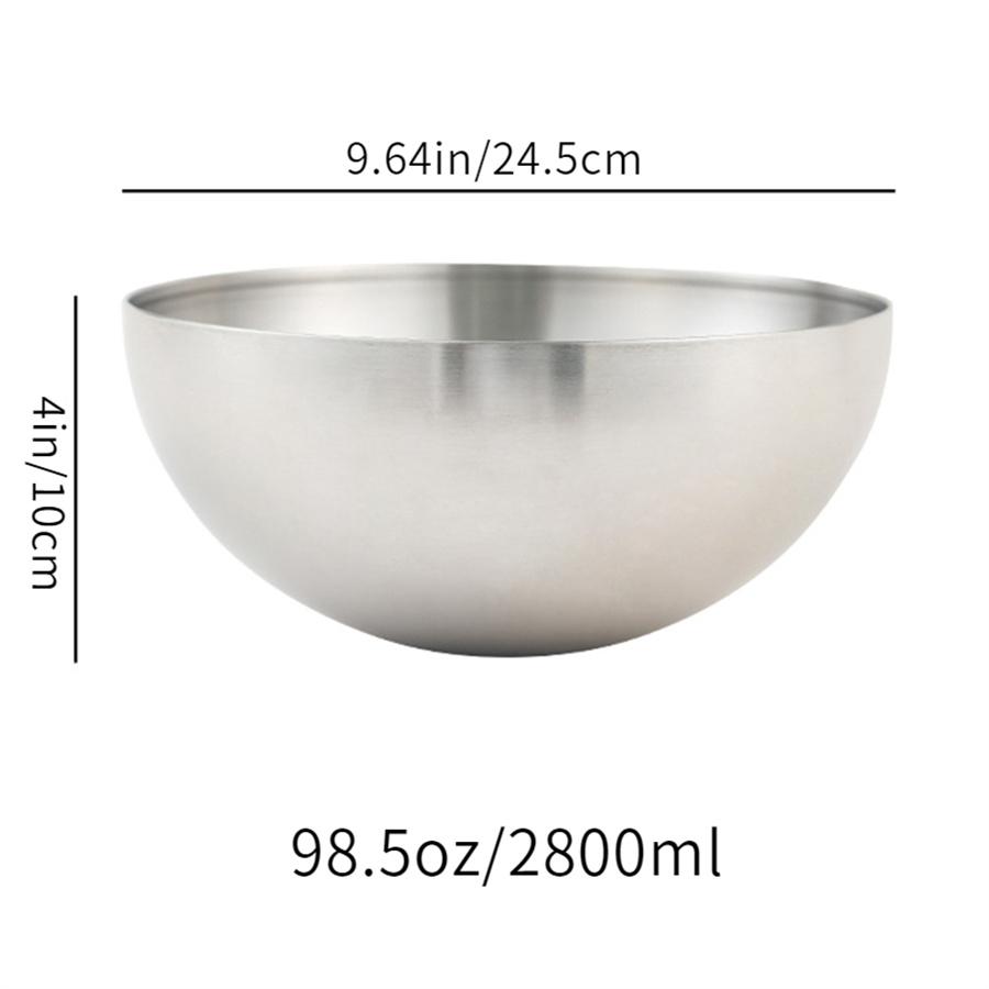 17-25cm Stainless Steel Gold And Silver Salad Bowl Rice Noodles Lamian Noodles Bowl Kitchen Tableware Food Container