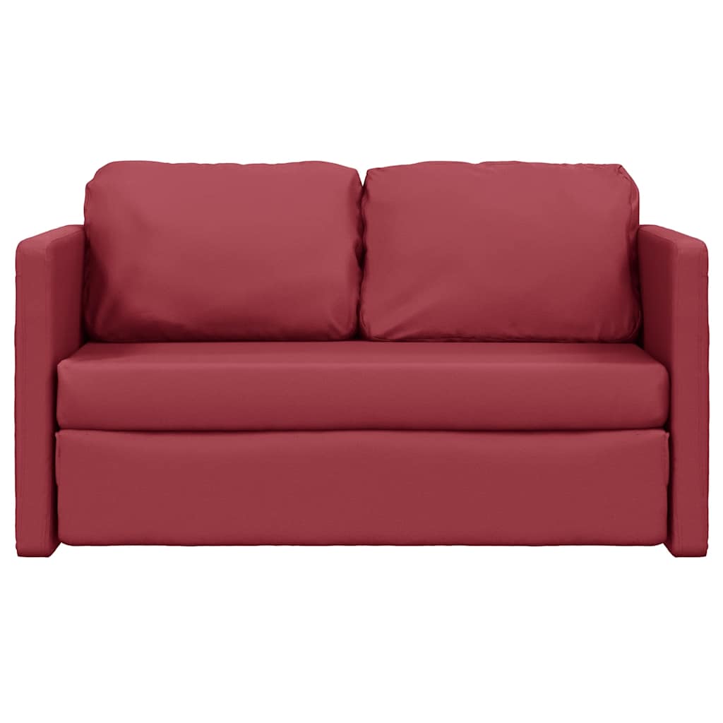 Vidaxl Sofa Podłogowa 2-W-1, Kolor Wina, 112X174X55 Cm, Sztuczna Skóra