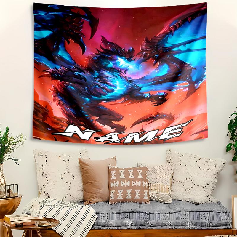 Personalized World of Warcraft Background Tapestry,Custom Name Birthday Party,Multifunctional Wall Decoration for Home Decor,Various Occasions