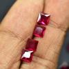 Сертифицированный Натуральный Красный Рубин Безупречной Квадратной Огранки 4 шт. Лот 5x5 мм Свободный Драгоценный Камень ns-173