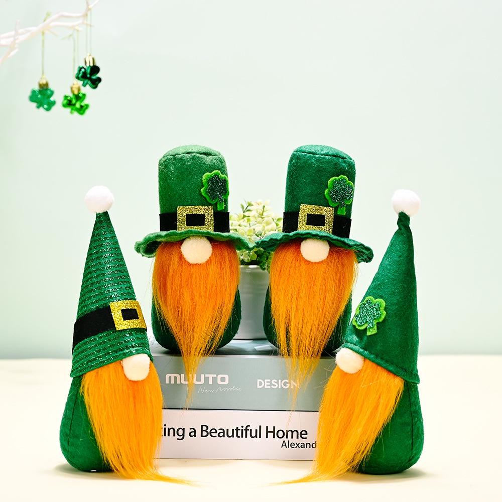 Celebrate St. Patrick's Day With Gnomes Plush Toy Shamrock Faceless Gonk