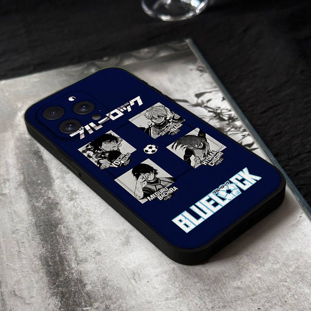 Чехол для телефона BLUE LOCK Аниме Для IPhone 17,16,15,14,13,12,11 Plus,Pro,Max,XR,XS,X,7,8 Plus,Mini Черный Силиконовый Мягкий