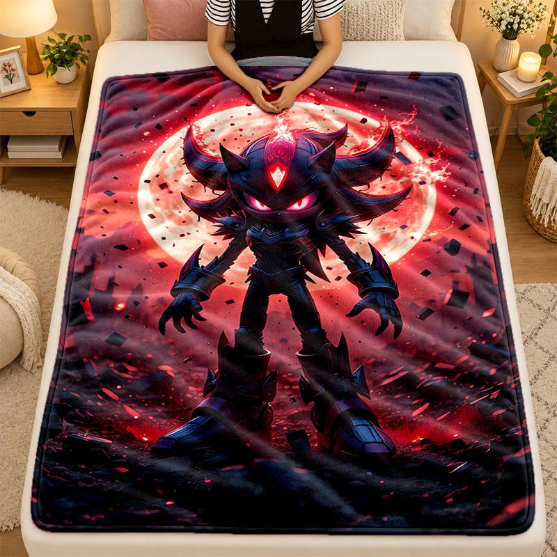 Flannel BlanketShadow the Hedgehog Warm Soft Throw Blanket for Indoor Sofa Bed Living Room Use
