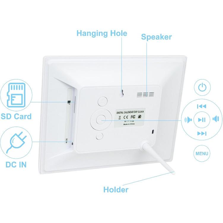 TMC 2025 New Digital Clock for Seniors, Large Display Calendar Dementia Clock with Date, Day & Week, 3 Medication Reminders+ 5 Alarms, SD Card Video,