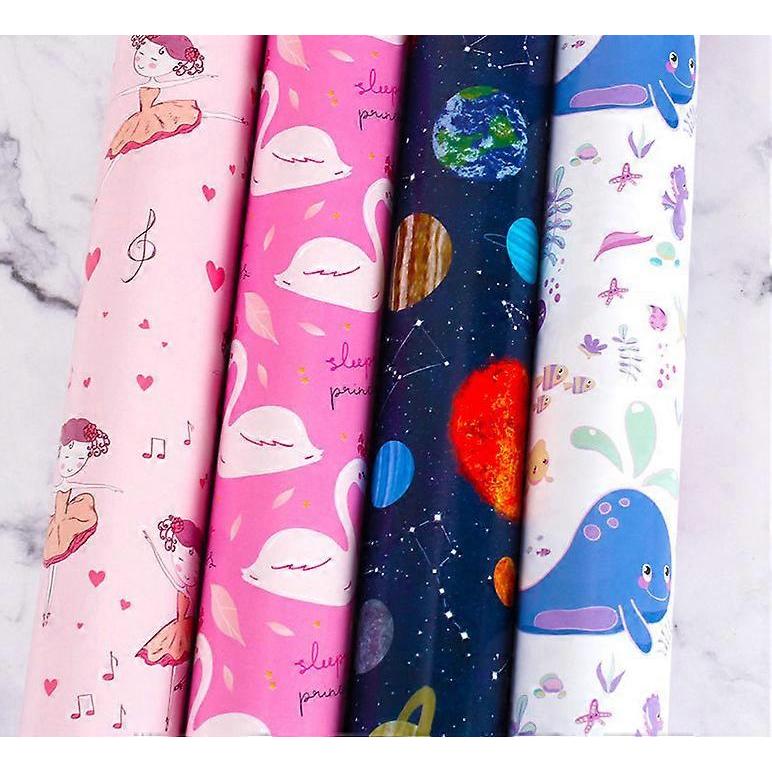 Birthday Wrapping Paper 5 Sheets Kids Gift Wrapping Paper Happy Birthday Cartoon Animals Recyclable Wrapping 50x70cm