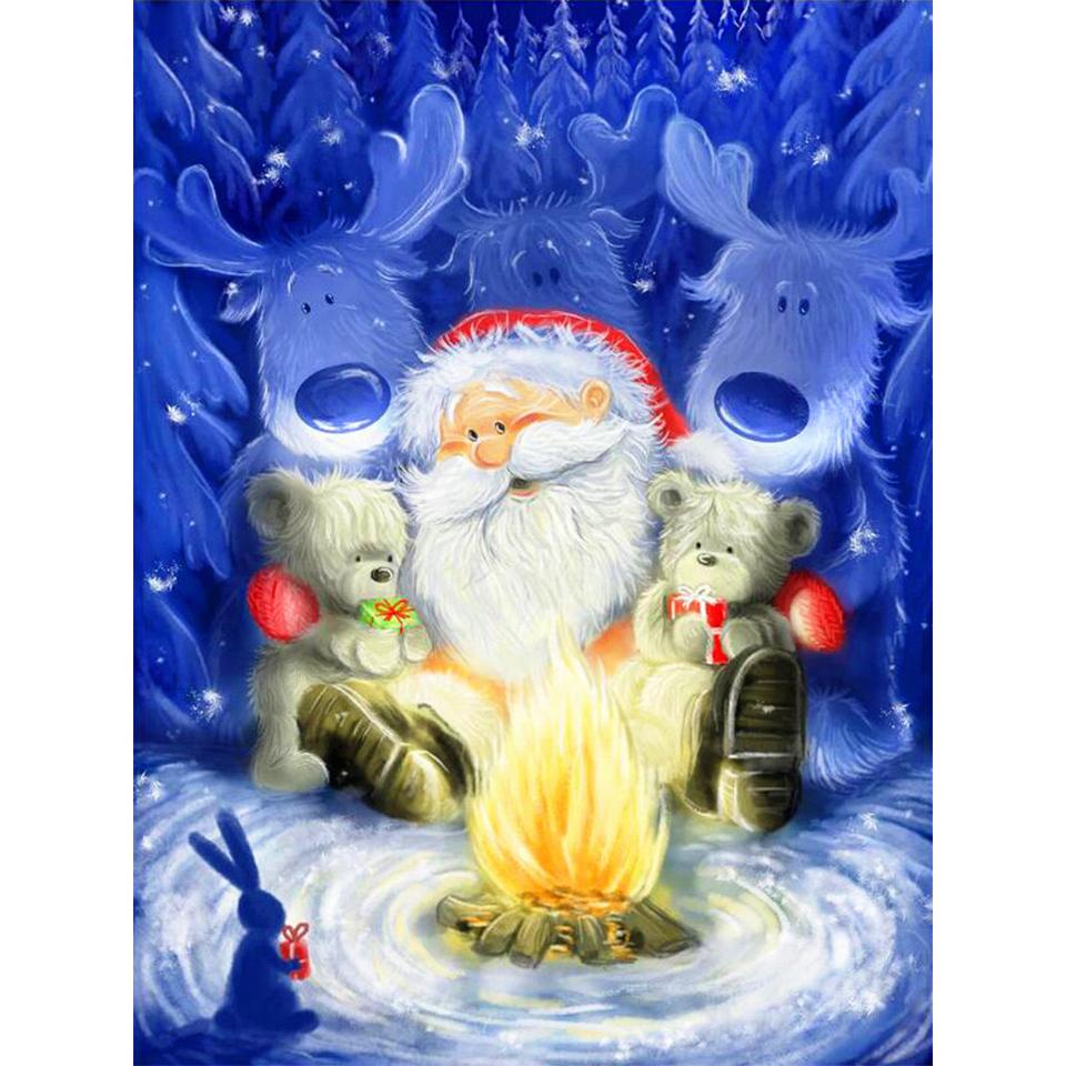 5D алмазная живопись Рождественский полный круглый комплект вышивка мозаика картина вышивка крестиком настенная наклейка подарок DIY украшение дома