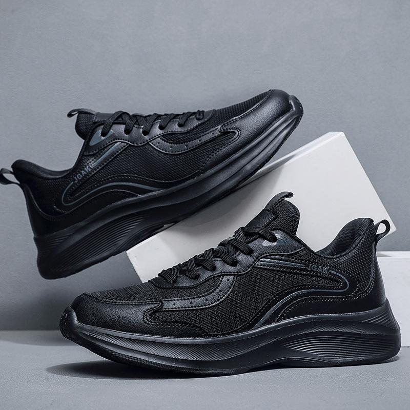Men's shoes ultra-light plus size non-slip leather breathable running training shoes casual sports shoes