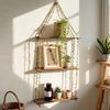 2/3 Layers Hanging Shelves Woven Hanger Wall Rack New Wall Shelves  Bedroom Decor