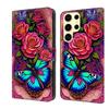Rainbow Butterfly and Flower Pattern PU Leather Book Case for iPhone Samsung Huawei Honor Google Redmi Xiaomi LG Motorola Sony Nokia Oneplus Oppo