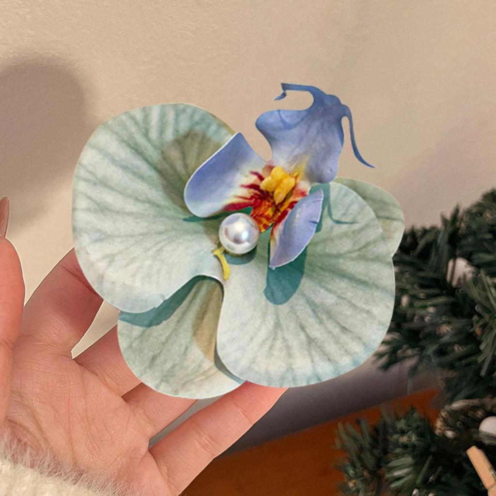 Phalaenopsis Flower Hair Clip For Girls Duckbill Clip Cute Sweet Butterfly Orchid Pearl Hairpin Bangs Side Clip Hair Accessories