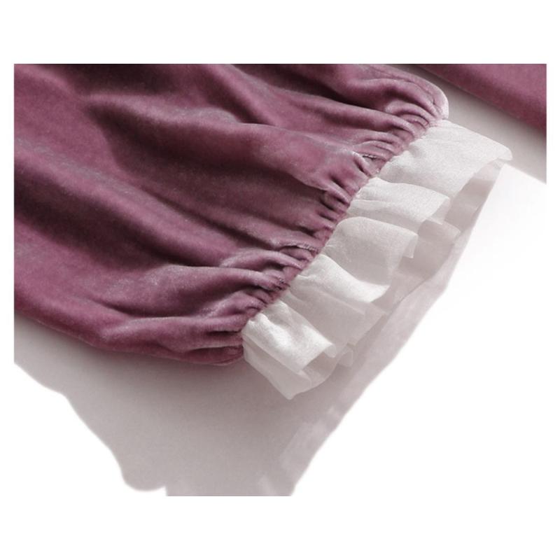 Женская рубашка из золотого бархата, новый весенний стиль, свободный крой, высокое качество, однотонная, с грибовидным воротником, средней длины