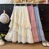 Женская Весенняя Милая Многослойная Юбка с Оборками - Эластичная Талия, Стройнящая, Универсальная