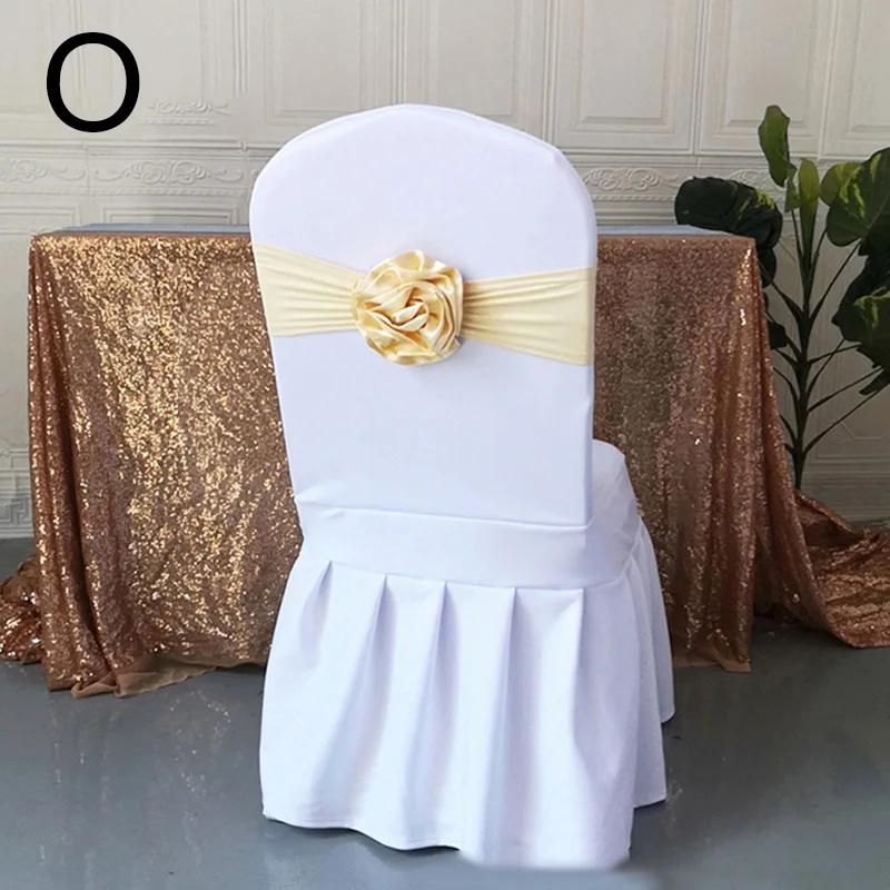 Однотонные атласные ленты для спинок стульев, цветочные ленты, изящные свадебные украшения для стульев, банты, реквизит для отелей, эластичные ленты для банкетных стульев 10-100 шт.