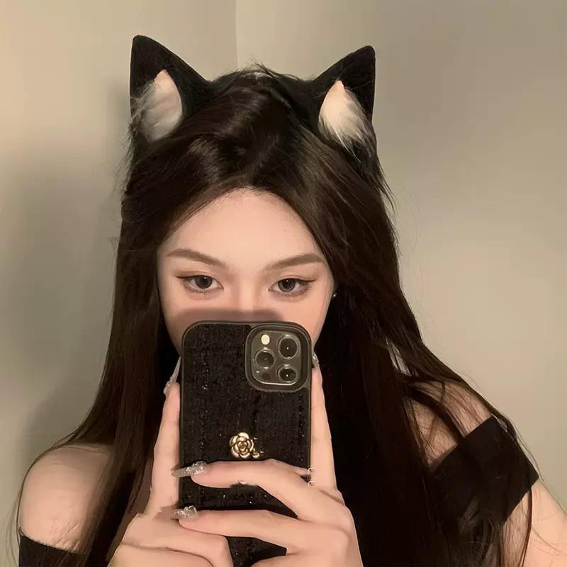 Plush Lolita Cat Ear Headband Hair Accessories for Halloween