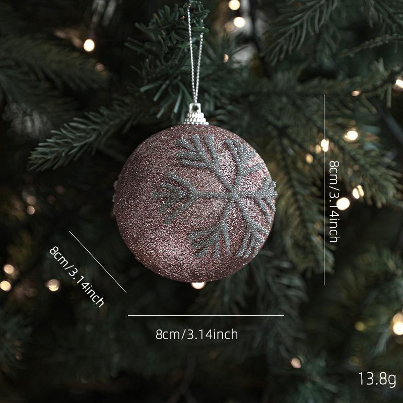 Christmas Tree Ornaments Glitter Ball Reindeer Snowflake Pendants Xmas Tree Decorations  New Year Party Decor Navidad