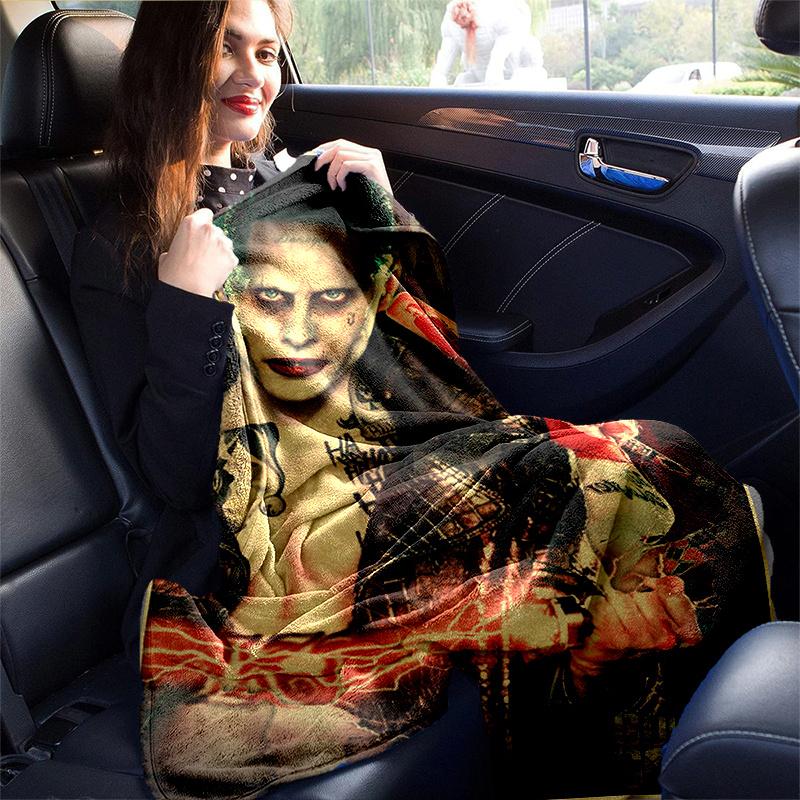 Suicide Squad Joker & Harley Quinn Movie Poster PrintPrint Blanket, Soft Blanket For Sofa Office Bed And Travelling Daughter Birthday Gift e