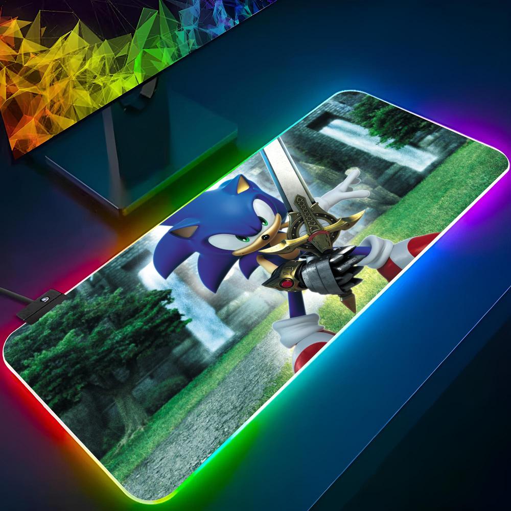 SonicS T-The HedgehogS Mouse Pad Gaming Rgb Mousepad Backlit Keyboard Gamer Girl Xxl Gamer Laptop Mat Table Pads Deskpad