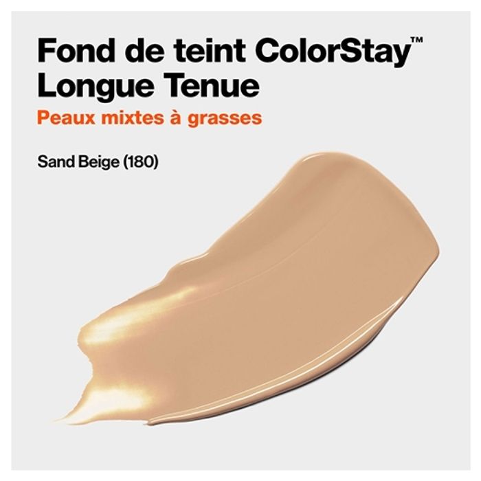 Тональная основа - REVLON - №180 Sand Beige - 30 мл - Для комбинированной и жирной кожи - Бежевый