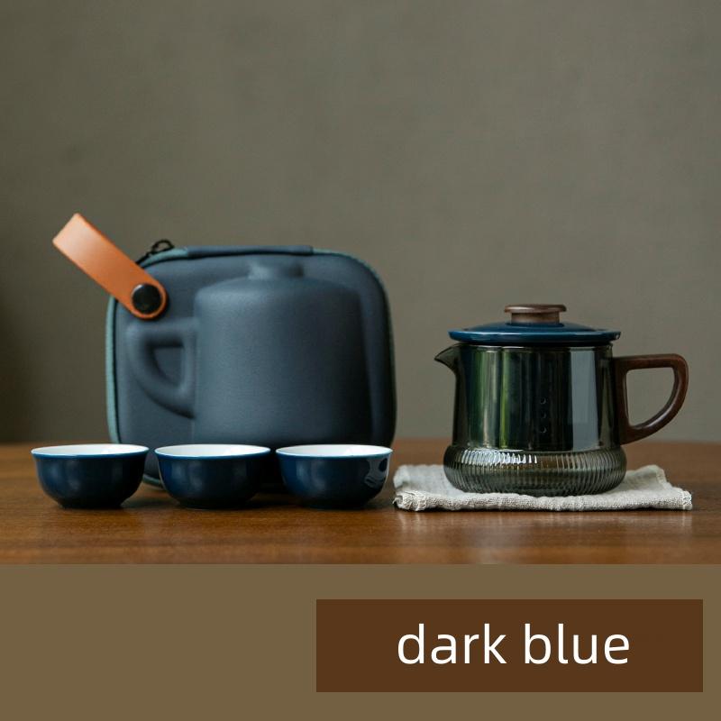 Ortable 1 Чаша 3 Чашки фарфоровый Китайский Кунг-Фу Дорожный Чайный Сервиз Чайная Утварь Чайник Для Чая Чайник Чайник Чашки Набор Чайник