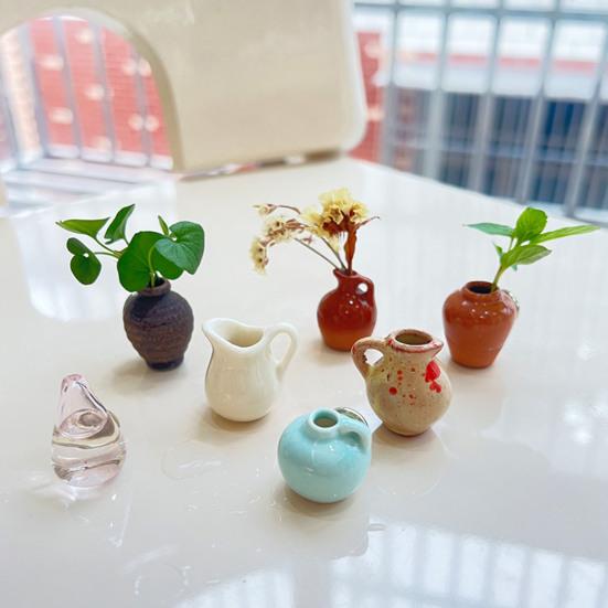 Mini Vase Refrigerator Magnet with Dried Flower Home Office Kitchen Locker Fridge 3D Miniature Flower Vase Magnetic Decoration Ornament