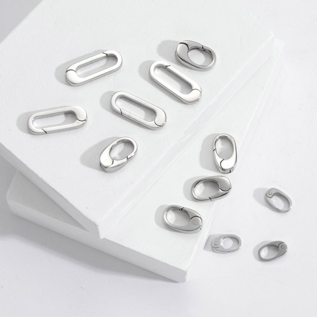 Luxurious Silver Necklace Shortener Clasp Sterlings Extension Clasp with Zirconia Stainless Steel Detail for Beads