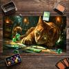 Mystic Black Cat Pattern Game Playmat Non Slip Rubber Smooth Extended Table Mat For Trading Card Game Tabletop Gaming