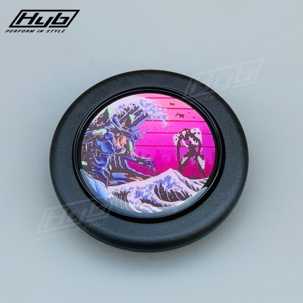 Japanese Style Sea Waves Horn Button For Universal Sports Car Steering Wheel Horn Push Cover PC-HB01