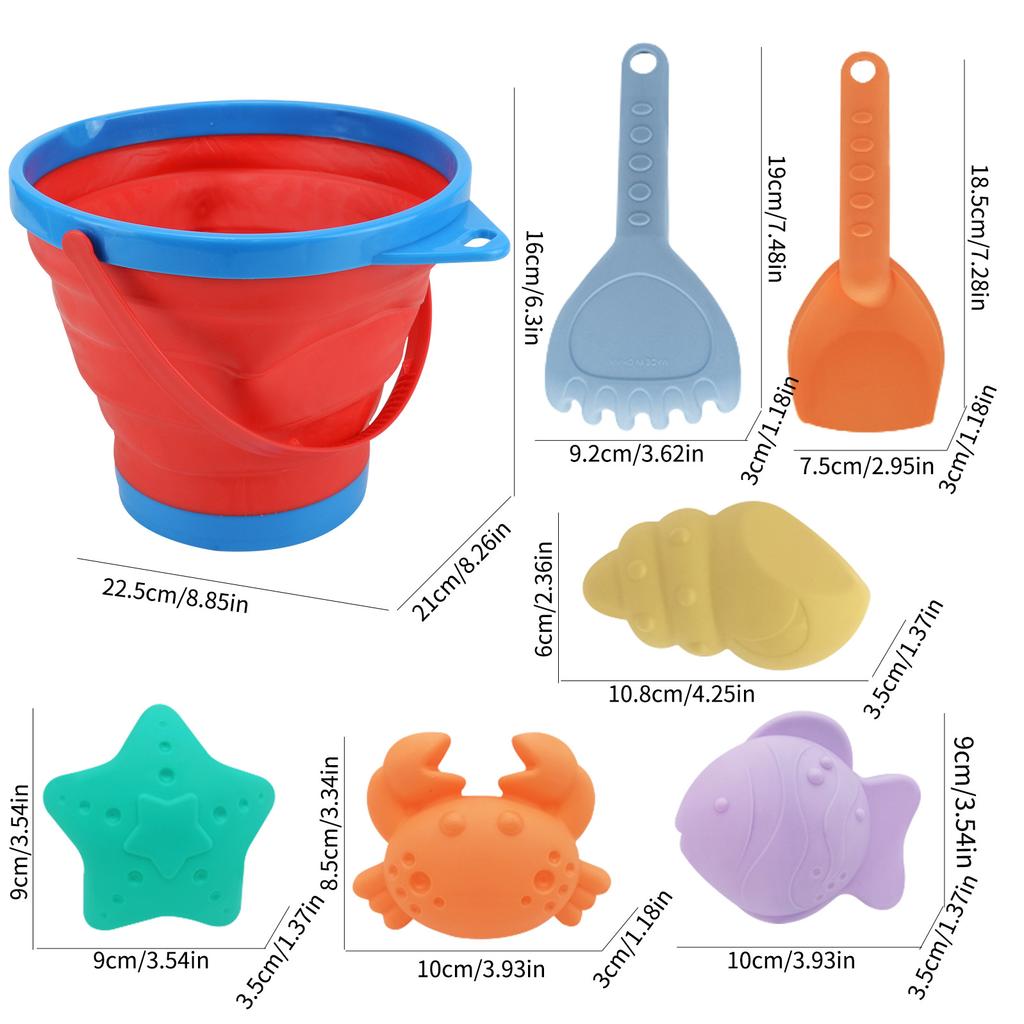 Foldable Beach Bucket Tool Set Children'S Sand Shovel Summer Outdoor Water Toys Boys And Girls Toys
