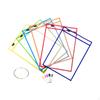 6Pcs Dry Erase Pocket Sleeves Pockets Paper Protectors Ticket Holders