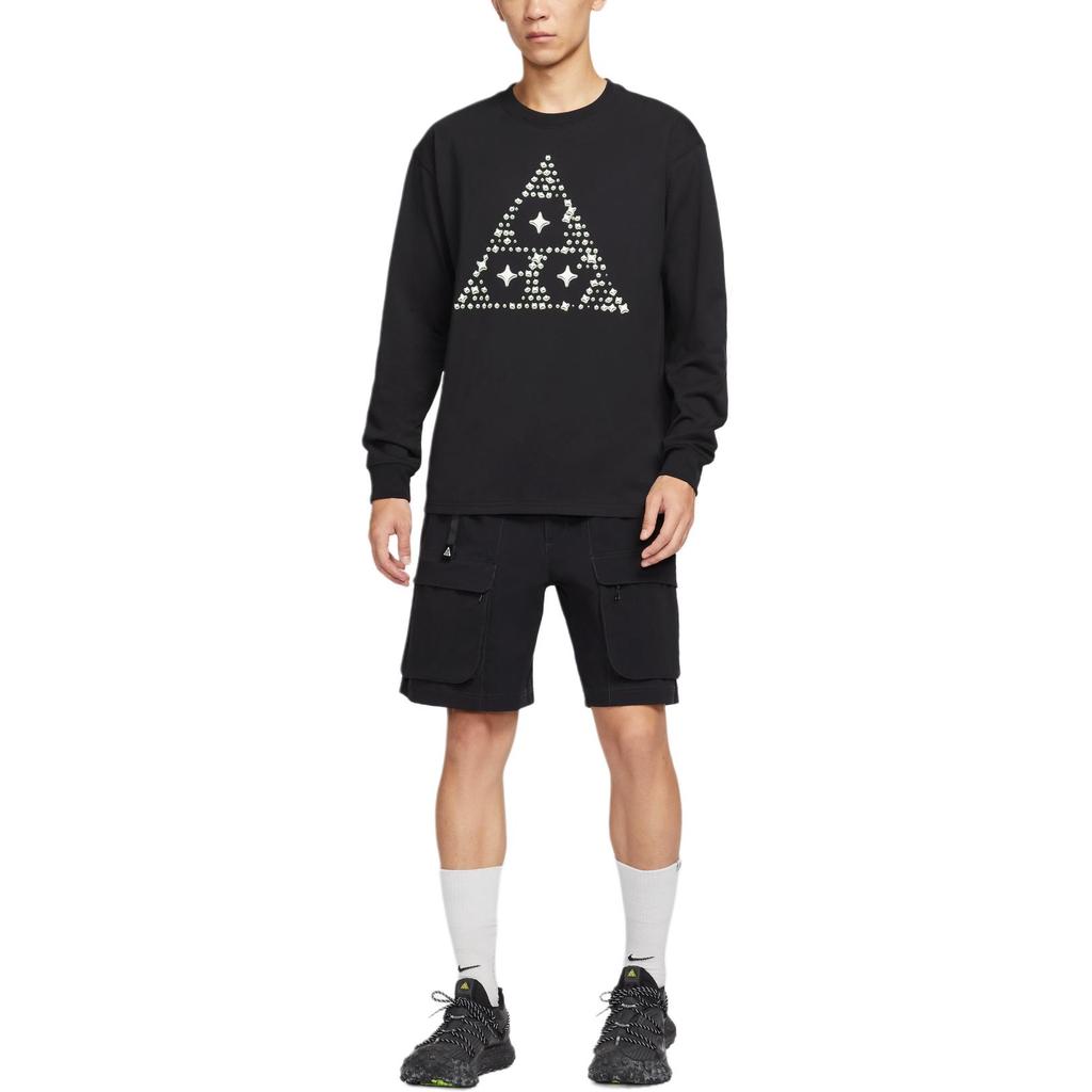 Nike ACG Футболки Мужские Черные С Круглым Вырезом Умеренный Прямой Крой HV2177-010