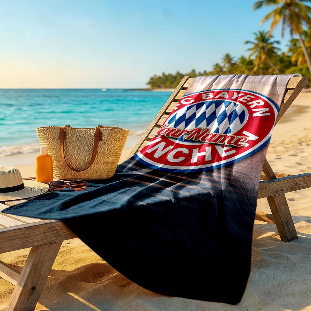 Bayern Munich Customizable Name Beach Towel Super Soft Microfiber Quickdry Fabric Portable for SwimmingBeachCamping Travel Beach AccessoriesGym