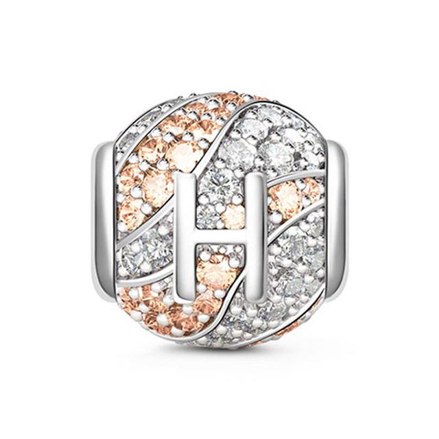 Круглые бусины из стерлингового серебра 925 пробы с буквами алфавита, подходят оригинальные модные браслеты «сделай сам» для женщин, подарочные ювелирные изделия