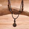 Natural Stone Wood Pearl Turquoise Necklace Vintage Coconut Shell Neck Jewelry  Women