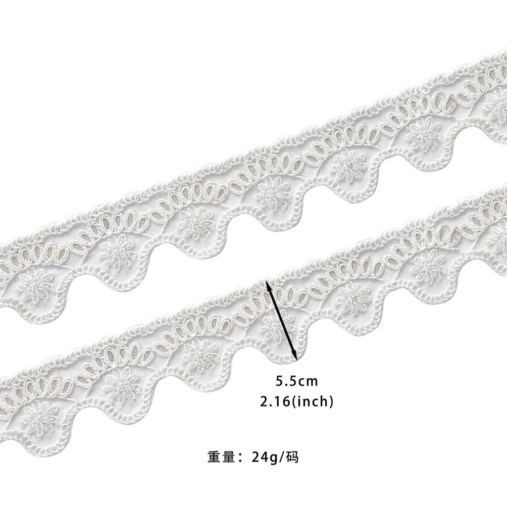 White Handmade Beads Wavy Barcode Clothing Home Window Decoration Accessories Lace Accessories