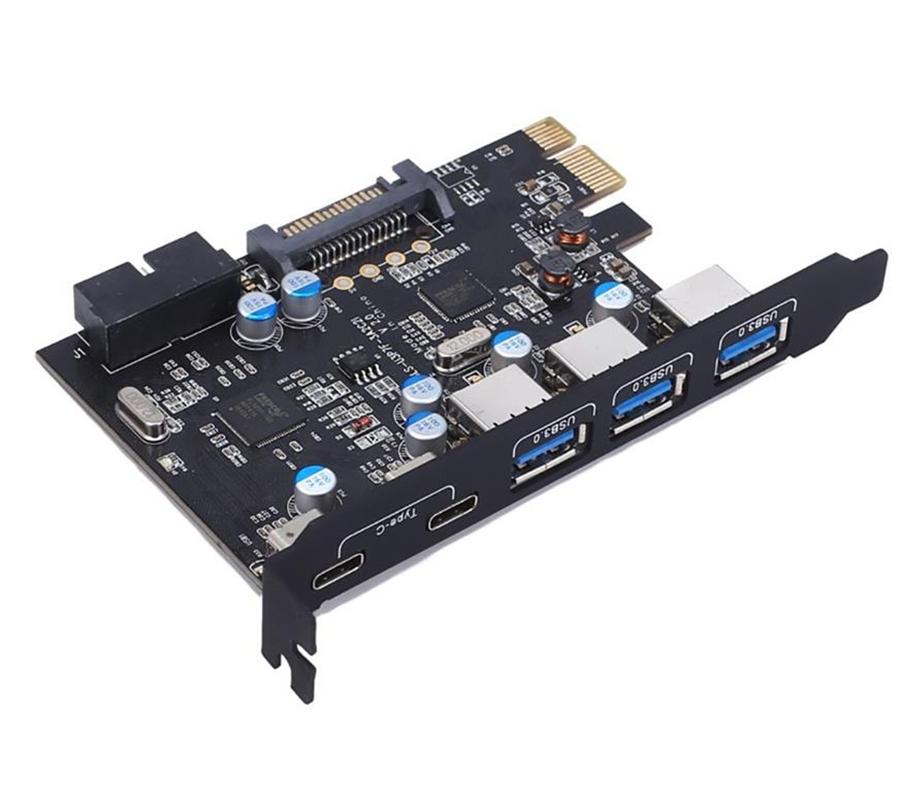 Карта PCI Express на 3 порта USB 3.0 2 порта USB3.1 Type C Внутренний USB 3.0 20PIN 7 портов USB-хаб pcie - карта расширения Tyoe-c