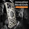 For iPhone 17 Pro Max Bumper Case Alloy Metal Borderless Back Cover with Magnetic Kickstand