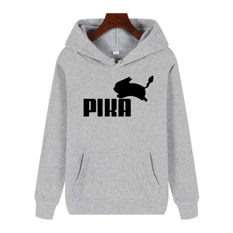 Women Hoodies Japanese Anime Pika  Harajuku Pullover Black White Sweatshirt Spring Autumn Women Casual Streetwear Hoody