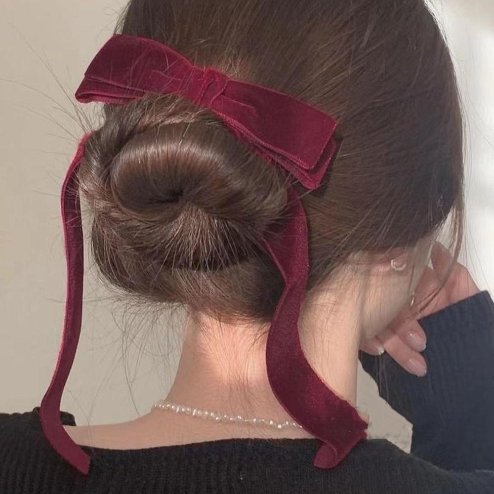 Заколка для волос в стиле балета с лентой, бант, заколка для волос в стиле балета, милая студентка